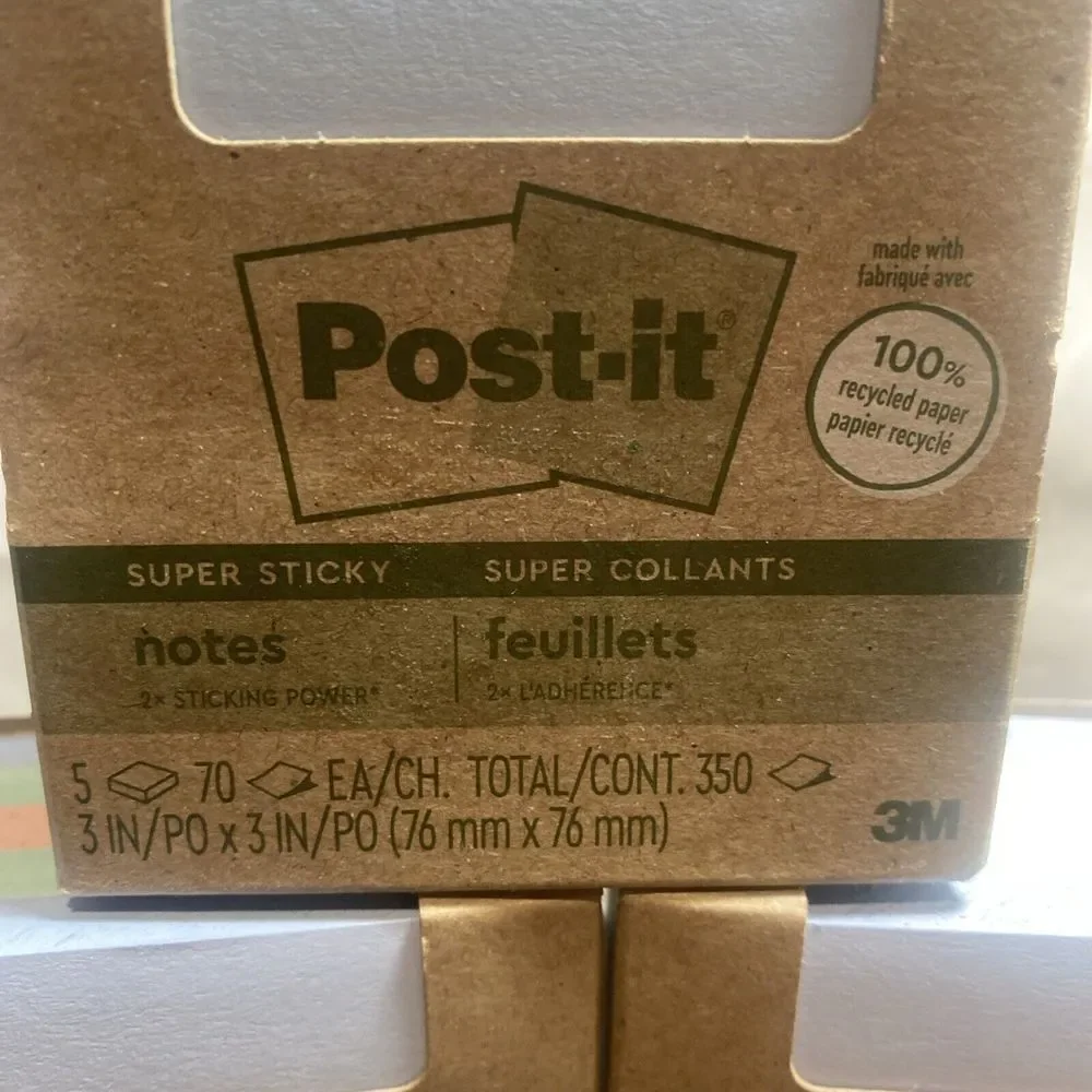 3‎ Post-it Recycled Super Sticky Notes 3